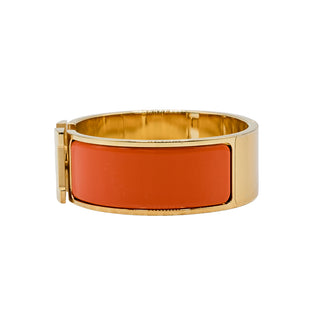 Estate Hermes Orange Clic H Bracelet