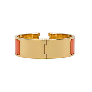 Estate Hermes Orange Clic H Bracelet