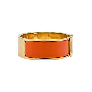 Estate Hermes Orange Clic H Bracelet
