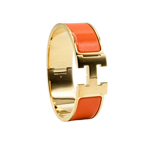 Estate Hermes Orange Clic H Bracelet