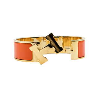 Estate Hermes Orange Clic H Bracelet