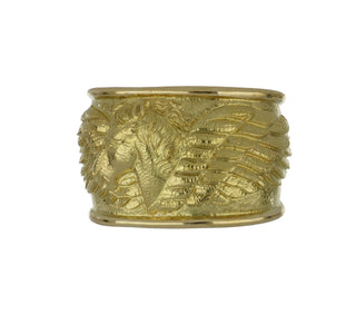 Vintage David Webb 18K Gold Repousse Pegasus Cuff Bracelet