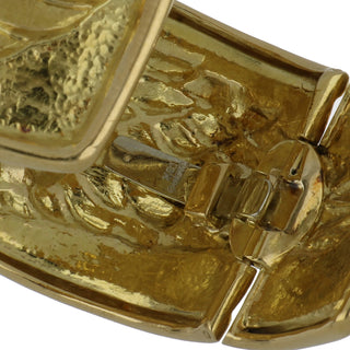 Vintage David Webb 18K Gold Repousse Pegasus Cuff Bracelet