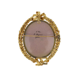 Victorian 18K Gold Enamel Portrait Brooch