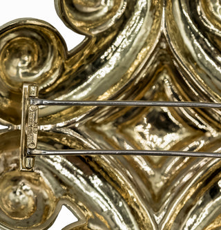Vintage David Webb 18K Gold Ancient World Scroll Pin