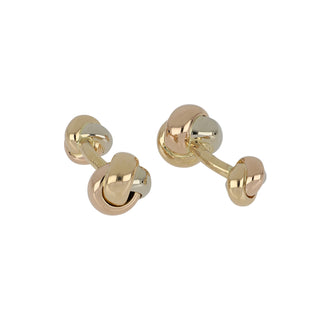 Estate Cartier 18K Tri-Color Gold Trnity Cufflinks