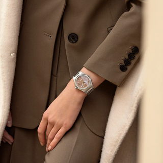 Girard-Perregaux Stainless Steel Laureato 38mm in Copper with Diamonds