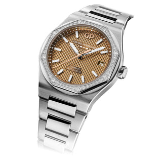 Girard-Perregaux Stainless Steel Laureato 38mm in Copper with Diamonds