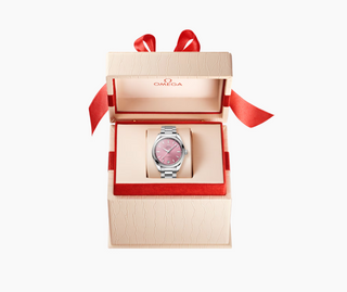 Omega Stainless Steel Seamaster Aqua Terra Watch in Shell Pink