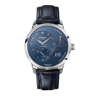 Glashütte Original Stainless Steel PanoReserve in Radiant Blue