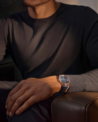 Blancpain 18 Karat Sunburst Blue Villeret Quantième Complet