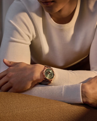 Blancpain 18 Karat Sunburst Green Villeret Quantième Complet