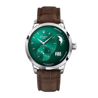 Glashütte Original PanoMaticLunar Moonphase Stainless Steel Watch in Green