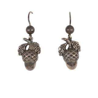 Victorian Sterling Silver Acorn Earrings