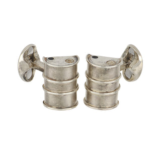 Deakin & Francis Sterling Silver Oil Drum Cufflinks