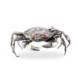 Buccellati Sterling Silver Crab with Coral Eyes