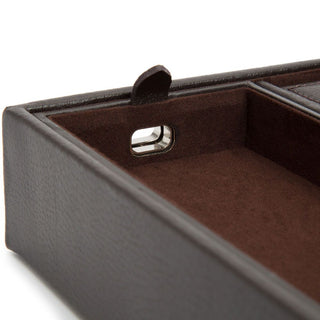 WOLF Blake Leather Valet Tray with Watch Cuff in Brown