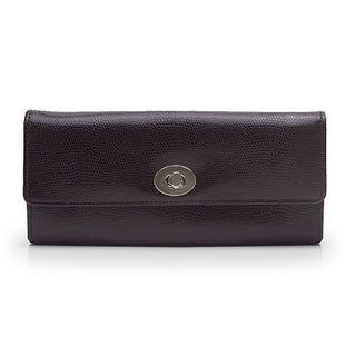 WOLF London Lizard Embossed Jewelry Roll in Cocoa