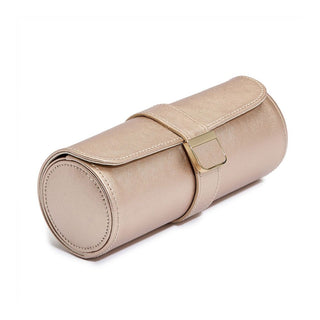 WOLF Palermo Double Watch Roll with Jewelry Pouch in Rose Gold