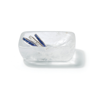 Pair of Trianon Rock Crystal Rectangular Salt Cellars