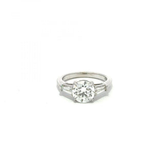2010s GIA 1.50 Carat Round Brilliant-Cut Diamond Three Stone Engagement Ring