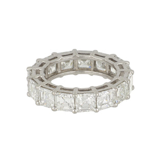 Estate Platinum Asscher Cut Diamond Eternity Band