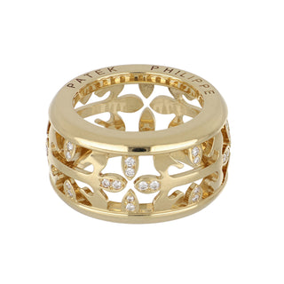 Estate Patek Philippe 18K Gold Calatrava Cross Diamond Ring