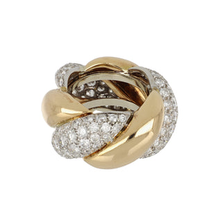Estate Sabbadini Twist Diamond and 18K Rose Gold Eternity Band