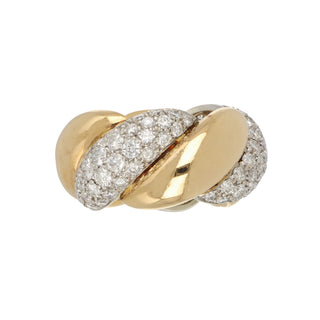 Estate Sabbadini Twist Diamond and 18K Rose Gold Eternity Band