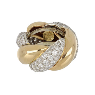 Estate Sabbadini Twist Diamond and 18K Rose Gold Eternity Band