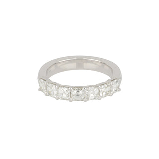 Platinum Asscher-Cut Diamond Band