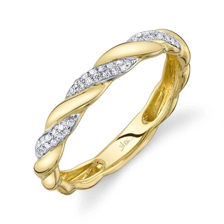 Shy Creation 14K Gold Diamond Twist Band