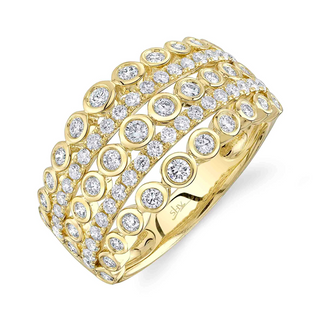 Shy Creation 14K Gold Multi-Row Diamond Band