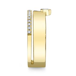 Shy Creation 14K Gold Emerald-Cut Diamond Band