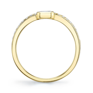 Shy Creation 14K Gold Emerald-Cut Diamond Band