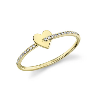 Shy Creation 14K Gold Diamond Heart Half Band