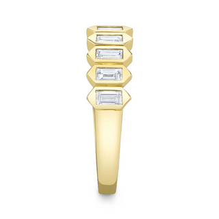 Shy Creation 14K Gold Baguette Cut Diamond Half Band