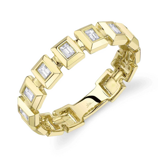 Shy Creation 14K Gold Baguette-Cut Diamond Half Band