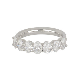Tenenbaum Platinum Oval Cut Diamond Seven Stone Band