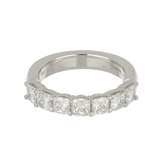 Tenenbaum Platinum Cushion Cut Diamond Seven Stone Band