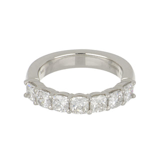 Tenenbaum Platinum Cushion Cut Diamond Seven Stone Band