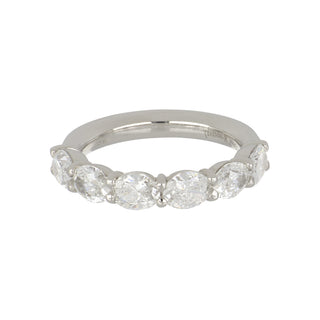Tenenbaum Platinum Oval Cut Diamond Half Band