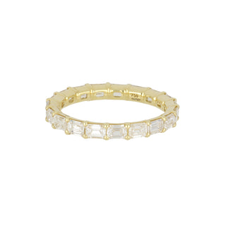 18K Gold Emerald-Cut Diamond Eternity Band