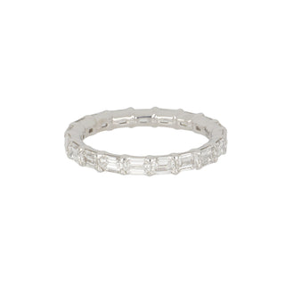 18K White Gold Emerald Cut Diamond Eternity Band
