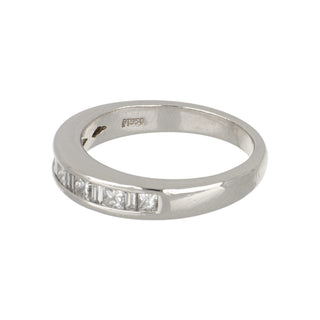 Estate Platinum Princess & Baguette Cut Diamond Half Band