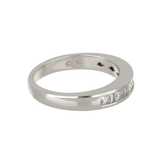 Estate Platinum Princess & Baguette Cut Diamond Half Band