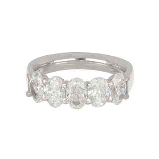 Tenenbaum Platinum Five Stone Oval Diamond Band