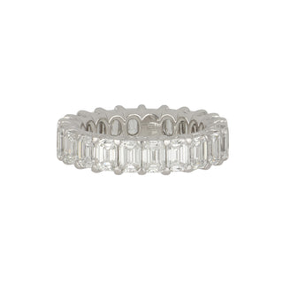 Estate Platinum Emerald-Cut Diamond Eternity Band