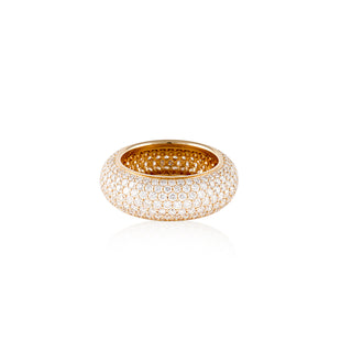 Estate 18K Gold Pave Diamond Eternity Band