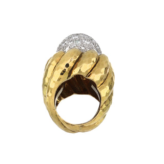 Vintage David Webb 18K Gold Diamond Dome Moonlight Ring